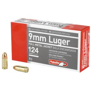 Aguila 9mm Ammunition 124gr Full Metal Jacket (50 Rounds)