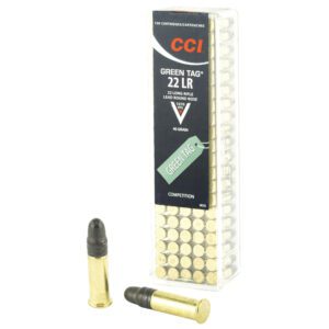 CCI .22LR Ammunition 40gr Green Tag Competition Lead Round Nose (100 Rounds)