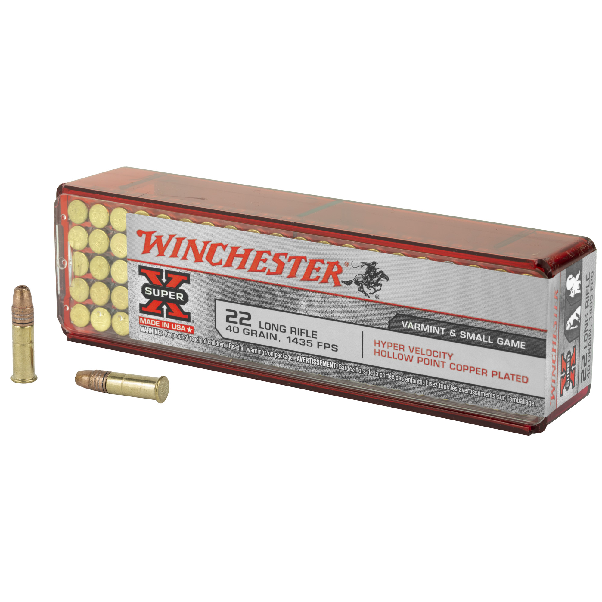 Winchester Hyper Velocity .22LR Ammunition 40gr Hollow Point (100 Rounds)